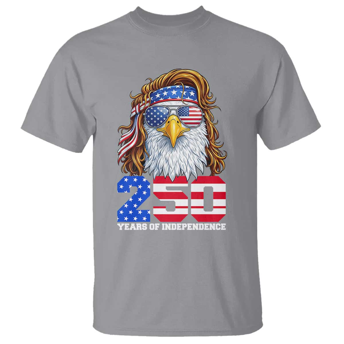 250 Years of Independece Patriotic Eagle T Shirt 1776 2026 USA Flag 4th of July Semiquincentennial TS02 Sport Gray Print Your Wear