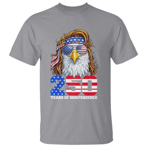 250 Years of Independece Patriotic Eagle T Shirt 1776 2026 USA Flag 4th of July Semiquincentennial TS02 Sport Gray Print Your Wear