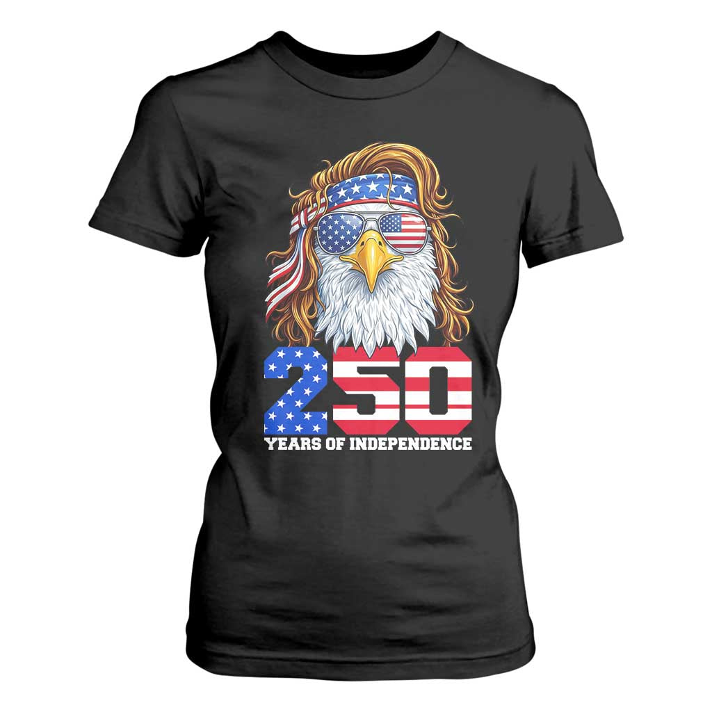 250 Years of Independece Patriotic Eagle T Shirt For Women 1776 2026 USA Flag 4th of July Semiquincentennial TS02 Black Print Your Wear