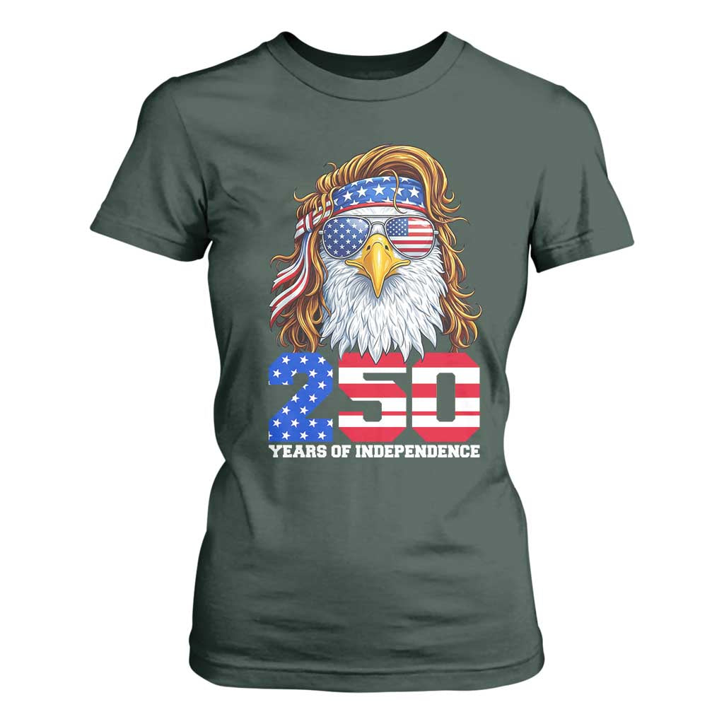 250 Years of Independece Patriotic Eagle T Shirt For Women 1776 2026 USA Flag 4th of July Semiquincentennial TS02 Dark Forest Green Print Your Wear