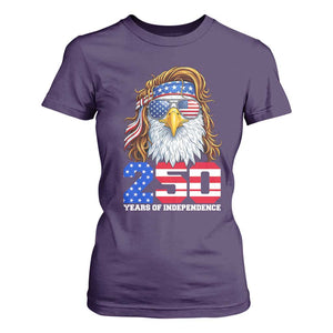 250 Years of Independece Patriotic Eagle T Shirt For Women 1776 2026 USA Flag 4th of July Semiquincentennial TS02 Purple Print Your Wear