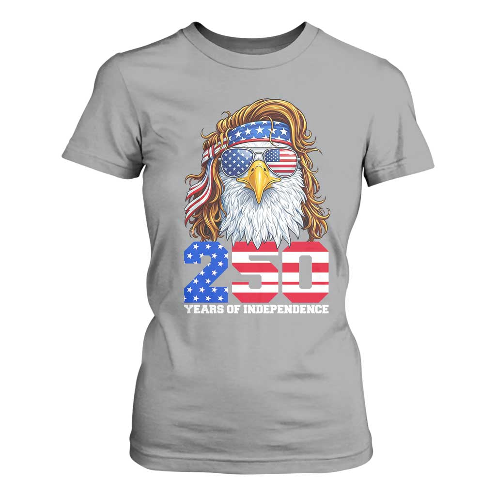250 Years of Independece Patriotic Eagle T Shirt For Women 1776 2026 USA Flag 4th of July Semiquincentennial TS02 Sport Gray Print Your Wear
