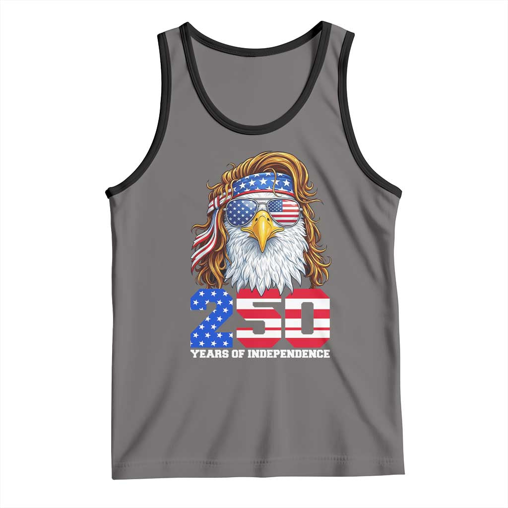 250 Years of Independece Patriotic Eagle Tank Top 1776 2026 USA Flag 4th of July Semiquincentennial TS02 Deep Heather Black Print Your Wear