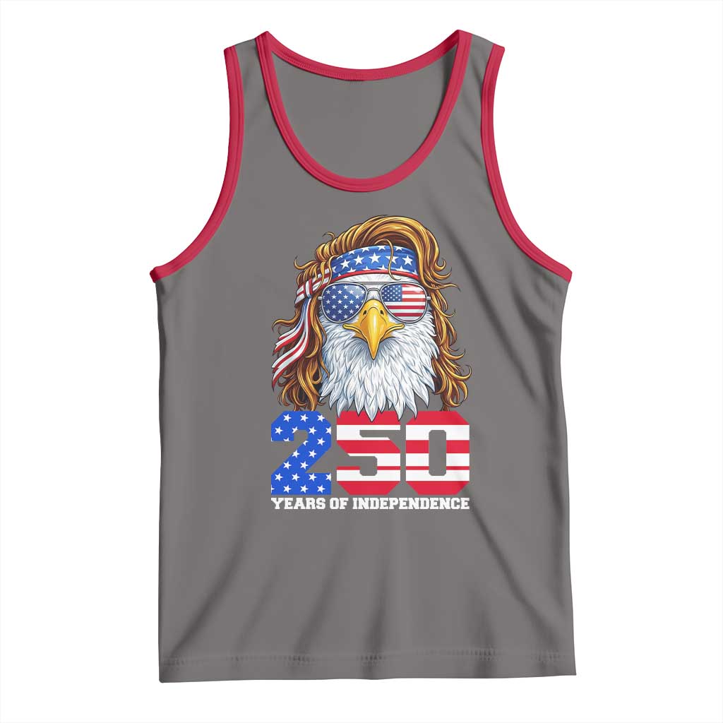 250 Years of Independece Patriotic Eagle Tank Top 1776 2026 USA Flag 4th of July Semiquincentennial TS02 Deep Heather Red Print Your Wear