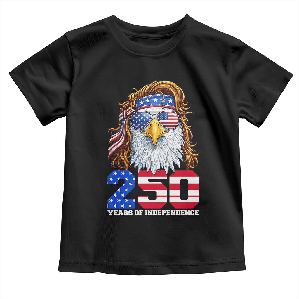 250 Years of Independece Patriotic Eagle Toddler T Shirt 1776 2026 USA Flag 4th of July Semiquincentennial TS02 Black Print Your Wear