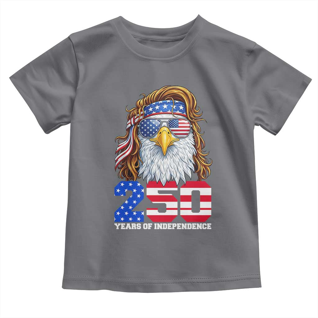250 Years of Independece Patriotic Eagle Toddler T Shirt 1776 2026 USA Flag 4th of July Semiquincentennial TS02 Charcoal Print Your Wear