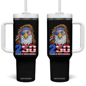 250 Years of Independece Patriotic Eagle Tumbler With Handle 1776 2026 USA Flag 4th of July Semiquincentennial TS02 One Size: 40 oz Black Print Your Wear