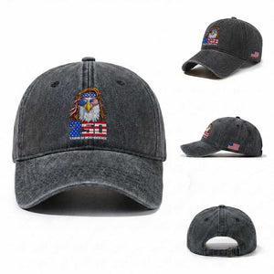 250 Years of Independece Patriotic Eagle Washed Cotton Baseball Cap 1776 2026 USA Flag 4th of July Semiquincentennial TS02 Washed Cap Universal Fit Dark Gray Print Your Wear