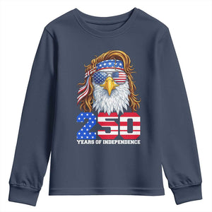 250 Years of Independece Patriotic Eagle Youth Sweatshirt 1776 2026 USA Flag 4th of July Semiquincentennial TS02 Navy Print Your Wear