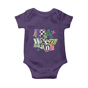 Colorful La-Weezi-ana Mardi Gras Louisiana Pride Baby Onesie Funky Carnival Vibes TS02 Purple Print Your Wear