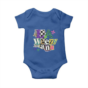 Colorful La-Weezi-ana Mardi Gras Louisiana Pride Baby Onesie Funky Carnival Vibes TS02 Royal Blue Print Your Wear