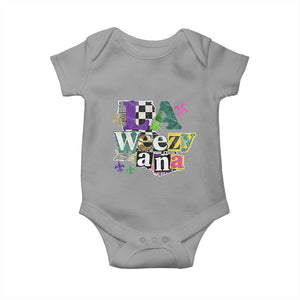 Colorful La-Weezi-ana Mardi Gras Louisiana Pride Baby Onesie Funky Carnival Vibes TS02 Sport Gray Print Your Wear