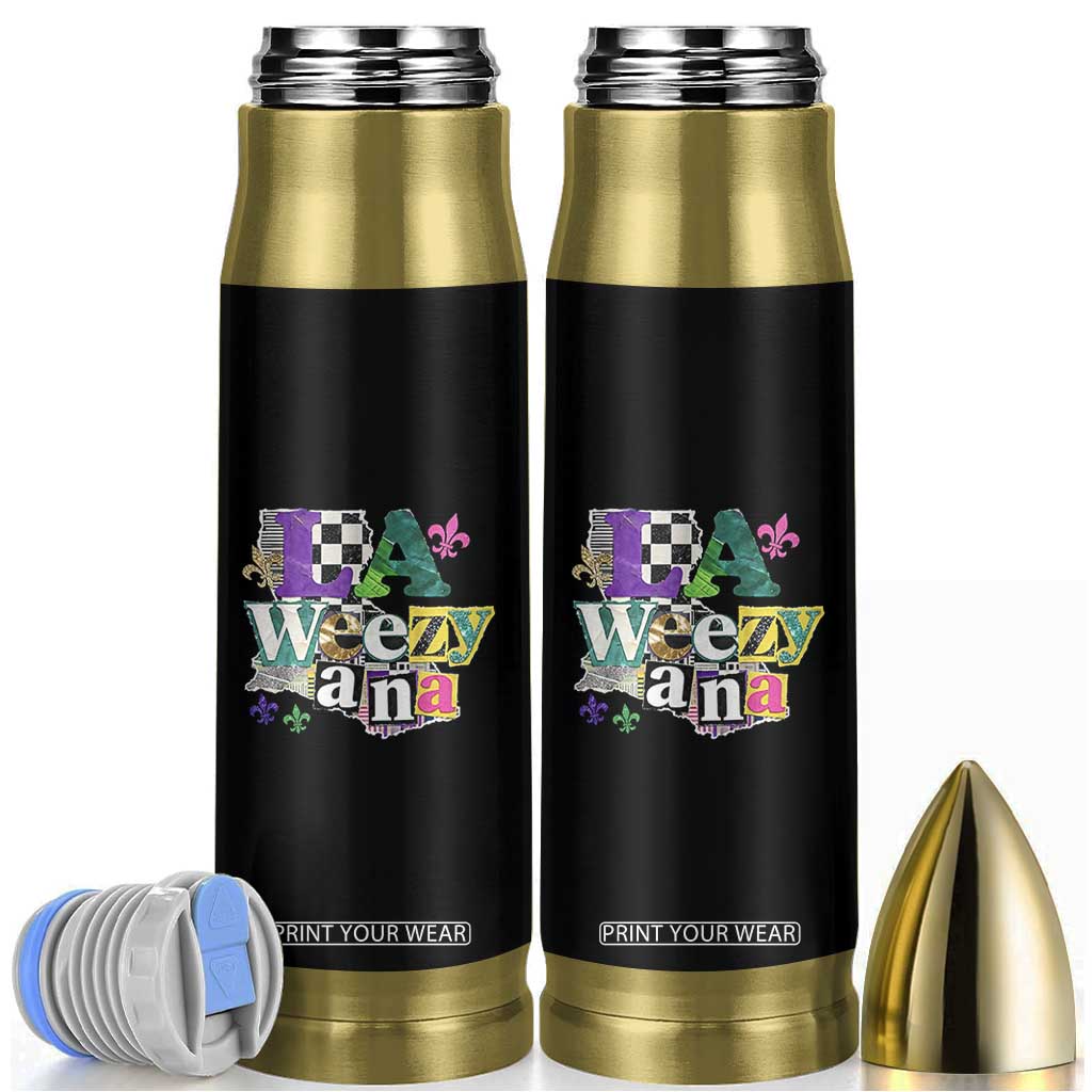 Colorful La-Weezi-ana Mardi Gras Louisiana Pride Bullet Tumbler Funky Carnival Vibes TS02 Black Print Your Wear
