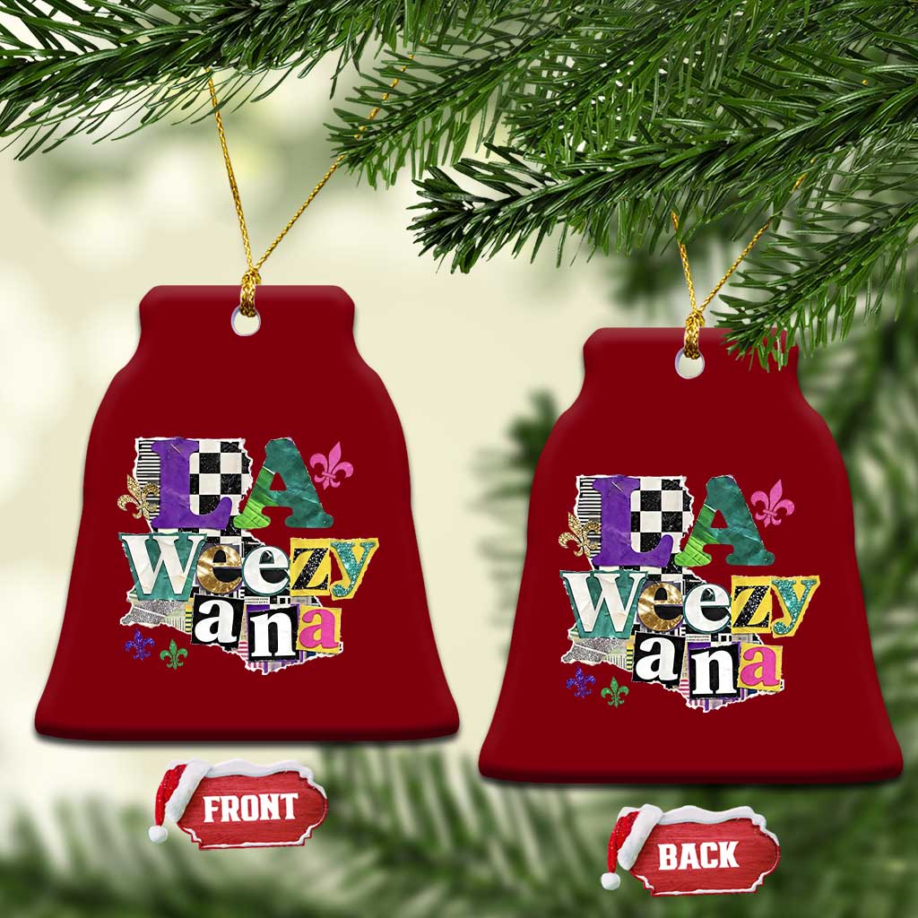 Colorful La-Weezi-ana Mardi Gras Louisiana Pride Ceramic Ornament Funky Carnival Vibes TS02 Print Your Wear
