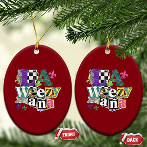 Colorful La-Weezi-ana Mardi Gras Louisiana Pride Ceramic Ornament Funky Carnival Vibes TS02 Print Your Wear