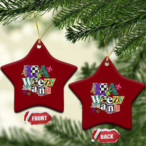 Colorful La-Weezi-ana Mardi Gras Louisiana Pride Ceramic Ornament Funky Carnival Vibes TS02 Print Your Wear