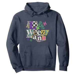 Colorful La-Weezi-ana Mardi Gras Louisiana Pride Hoodie Funky Carnival Vibes TS02 Navy Print Your Wear