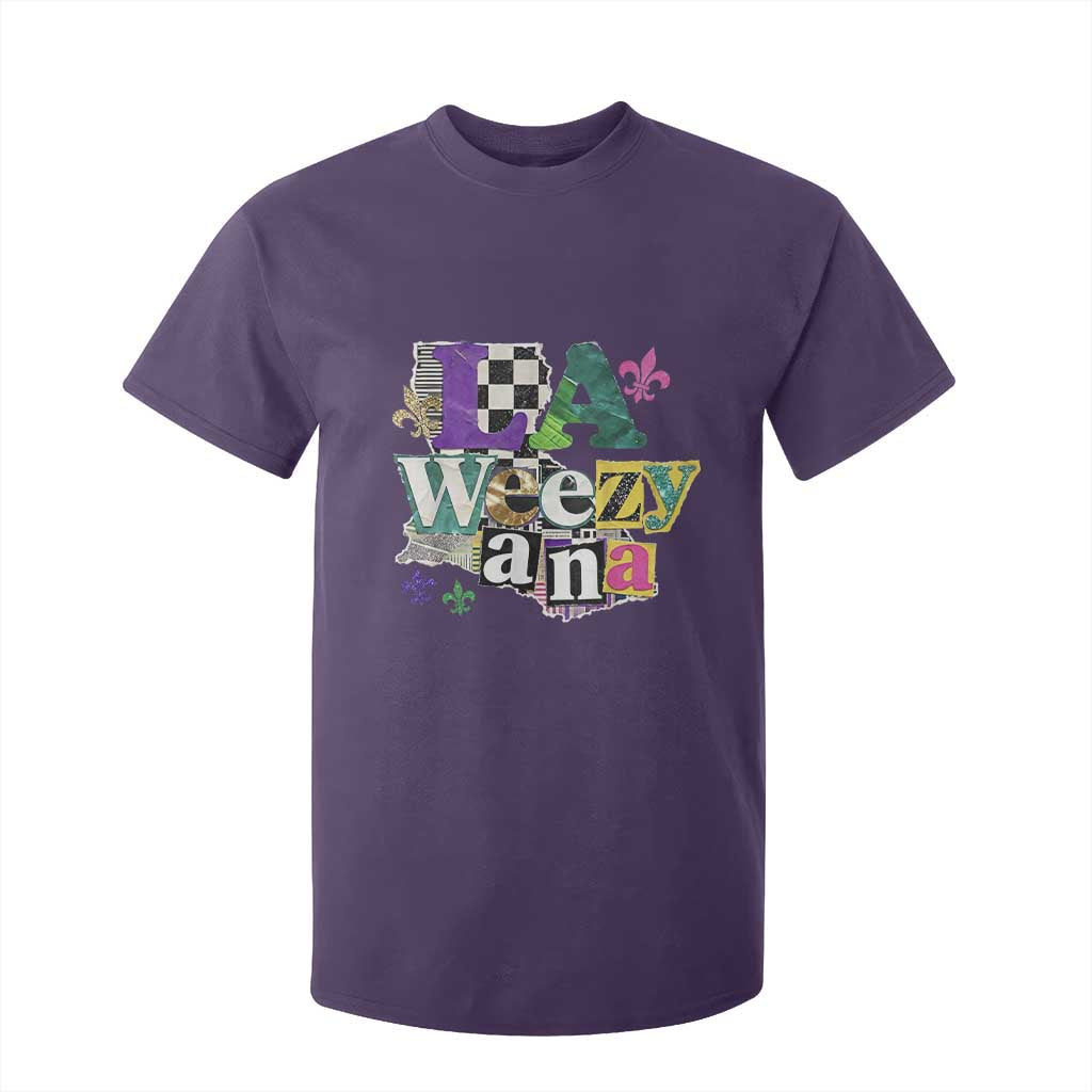 Colorful La-Weezi-ana Mardi Gras Louisiana Pride T Shirt For Kid Funky Carnival Vibes TS02 Purple Print Your Wear