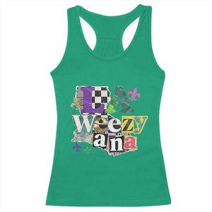 Colorful La-Weezi-ana Mardi Gras Louisiana Pride Racerback Tank Top Funky Carnival Vibes TS02 Irish Green Print Your Wear