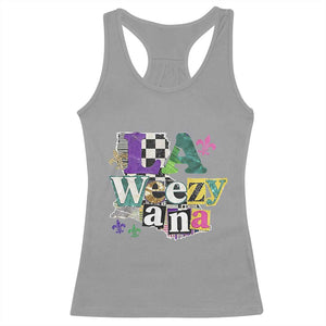 Colorful La-Weezi-ana Mardi Gras Louisiana Pride Racerback Tank Top Funky Carnival Vibes TS02 Sport Gray Print Your Wear