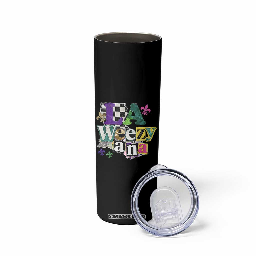 Colorful La-Weezi-ana Mardi Gras Louisiana Pride Skinny Tumbler Funky Carnival Vibes TS02 Print Your Wear