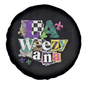 Colorful La-Weezi-ana Mardi Gras Louisiana Pride Spare Tire Cover Funky Carnival Vibes TS02 Print Your Wear