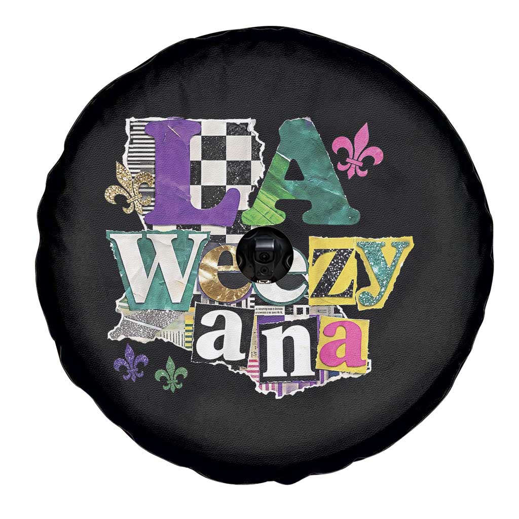 Colorful La-Weezi-ana Mardi Gras Louisiana Pride Spare Tire Cover Funky Carnival Vibes TS02 Print Your Wear