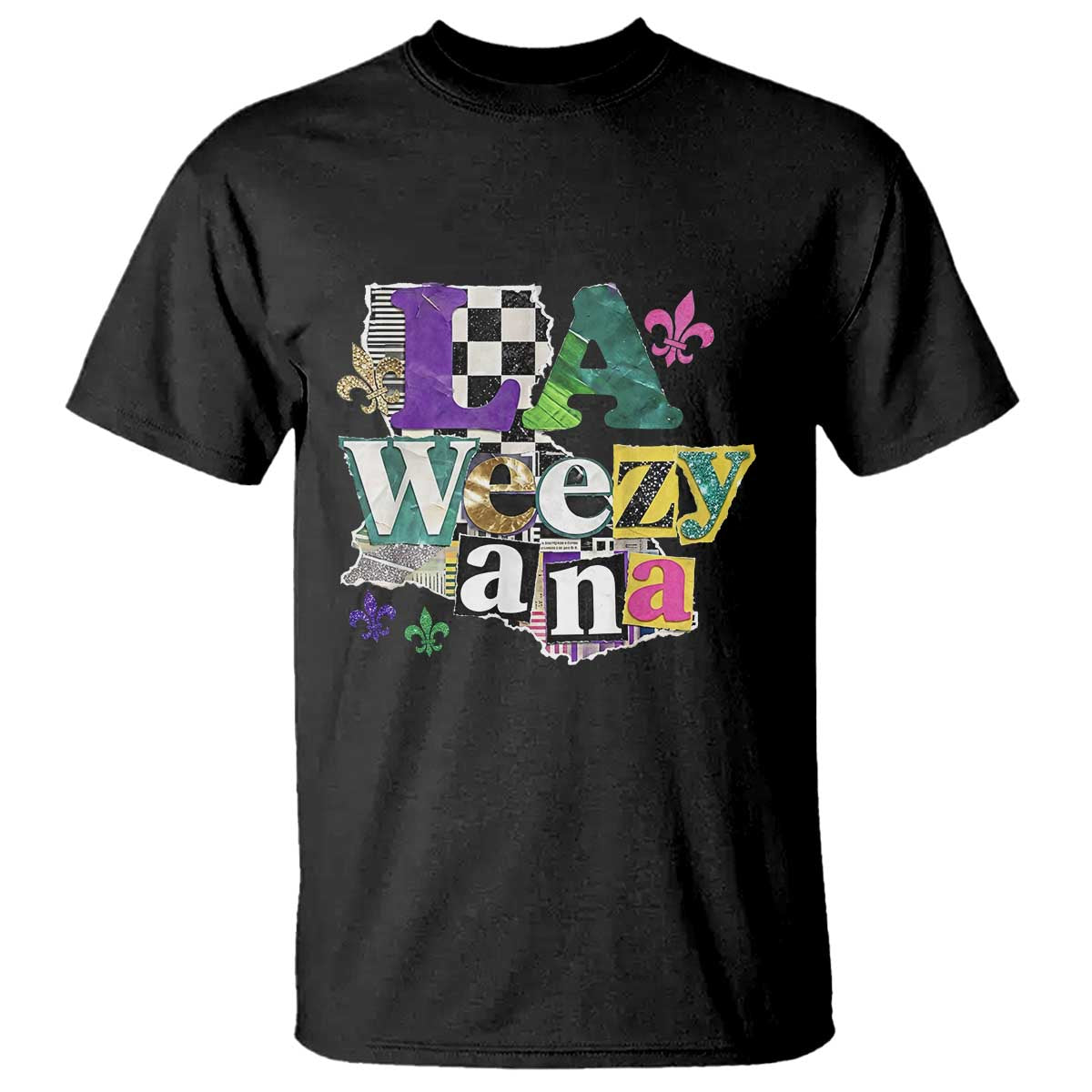 Colorful La-Weezi-ana Mardi Gras Louisiana Pride T Shirt Funky Carnival Vibes TS02 Black Print Your Wear