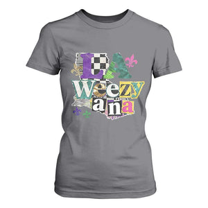 Colorful La-Weezi-ana Mardi Gras Louisiana Pride T Shirt For Women Funky Carnival Vibes TS02 Charcoal Print Your Wear