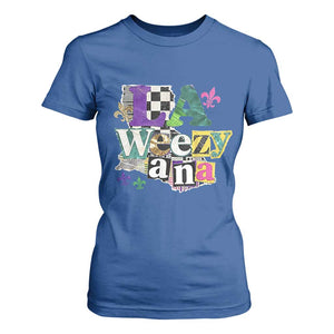 Colorful La-Weezi-ana Mardi Gras Louisiana Pride T Shirt For Women Funky Carnival Vibes TS02 Royal Blue Print Your Wear