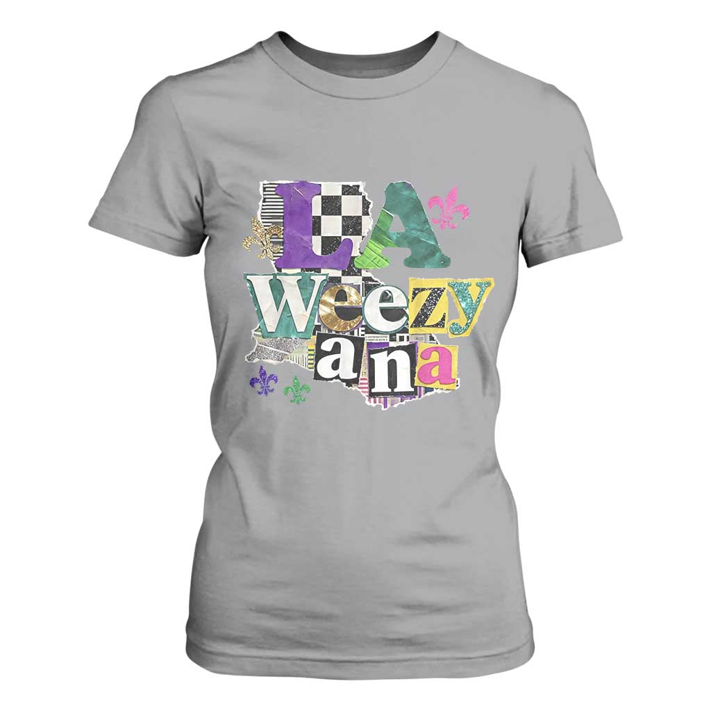 Colorful La-Weezi-ana Mardi Gras Louisiana Pride T Shirt For Women Funky Carnival Vibes TS02 Sport Gray Print Your Wear