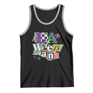 Colorful La-Weezi-ana Mardi Gras Louisiana Pride Tank Top Funky Carnival Vibes TS02 Black Athletic Heather Print Your Wear