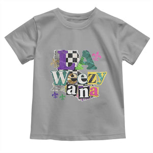 Colorful La-Weezi-ana Mardi Gras Louisiana Pride Toddler T Shirt Funky Carnival Vibes TS02 Sport Gray Print Your Wear