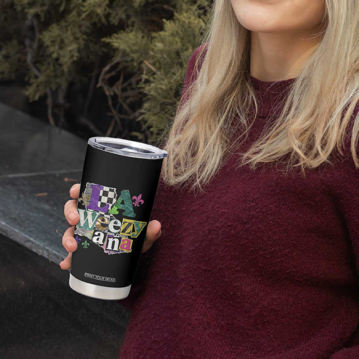 Colorful La-Weezi-ana Mardi Gras Louisiana Pride Tumbler Cup Funky Carnival Vibes TS02 Print Your Wear