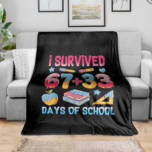 I Survived 67 Plus 33 100 Days of School Throw Blanket Six Seven Meme Colorful Math Humor TS02 Print Your Wear