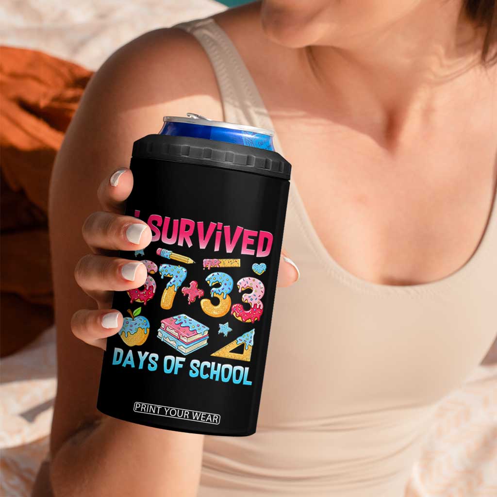 I Survived 67 Plus 33 100 Days of School 4 in 1 Can Cooler Tumbler Six Seven Meme Colorful Math Humor TS02 Print Your Wear