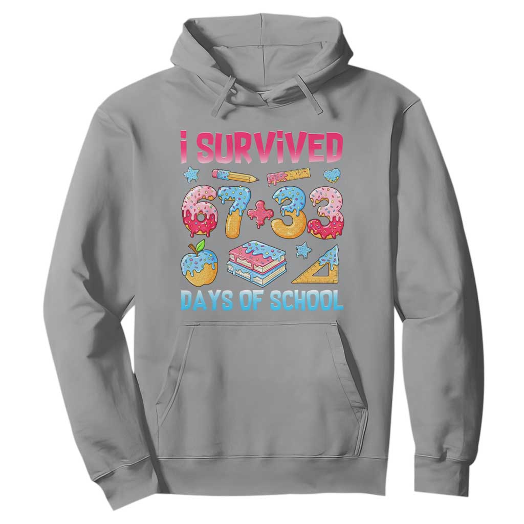 I Survived 67 Plus 33 100 Days of School Hoodie Six Seven Meme Colorful Math Humor TS02 Sport Gray Print Your Wear