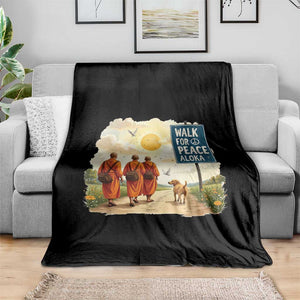Walk For Peace Aloka the Dog and Monks Throw Blanket TS02 Print Your Wear