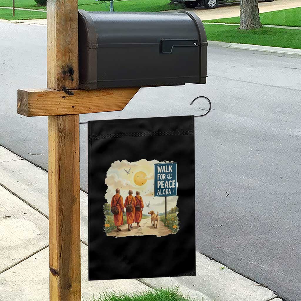 Walk For Peace Aloka the Dog and Monks Garden Flag TS02 Print Your Wear