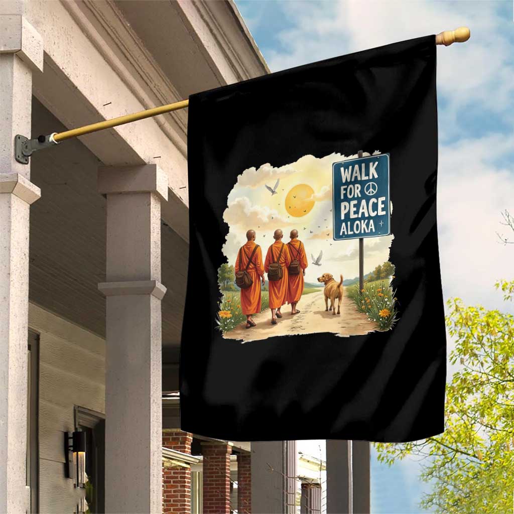 Walk For Peace Aloka the Dog and Monks Garden Flag TS02 Print Your Wear