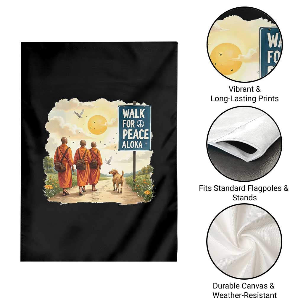 Walk For Peace Aloka the Dog and Monks Garden Flag TS02 Print Your Wear