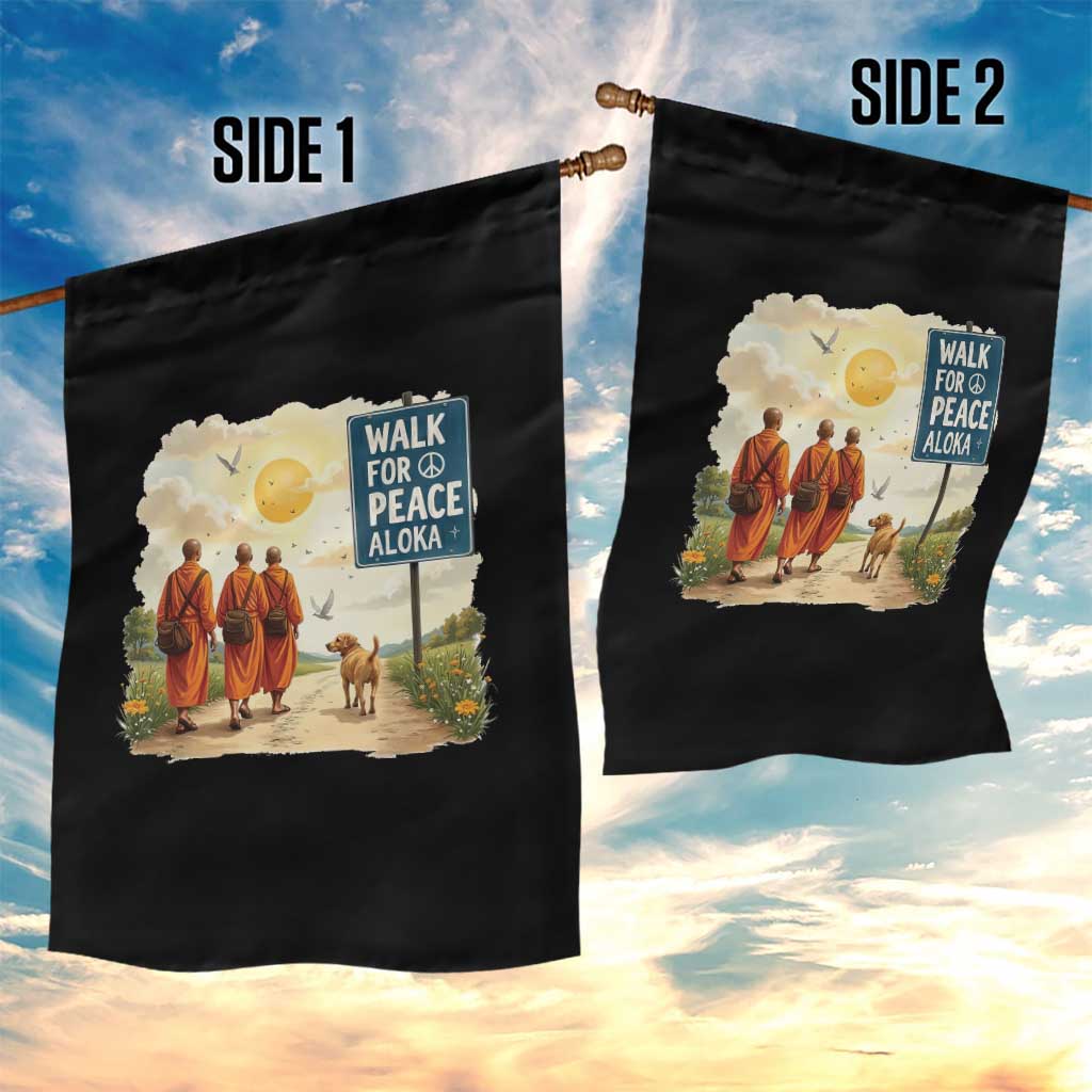 Walk For Peace Aloka the Dog and Monks Garden Flag TS02 Print Your Wear