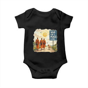 Walk For Peace Aloka the Dog and Monks Baby Onesie TS02 Black Print Your Wear