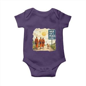 Walk For Peace Aloka the Dog and Monks Baby Onesie TS02 Purple Print Your Wear