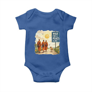 Walk For Peace Aloka the Dog and Monks Baby Onesie TS02 Royal Blue Print Your Wear