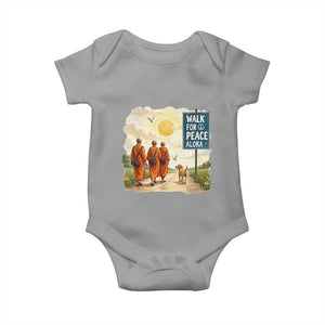 Walk For Peace Aloka the Dog and Monks Baby Onesie TS02 Sport Gray Print Your Wear