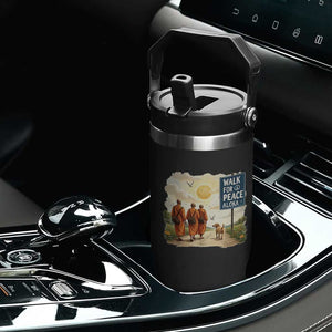 Walk For Peace Aloka the Dog and Monks Flip Straw Tumbler TS02 Print Your Wear