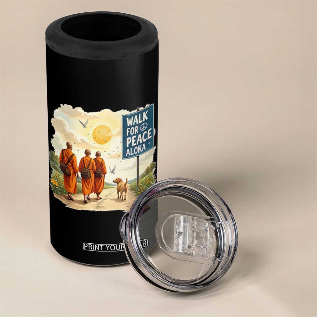 Walk For Peace Aloka the Dog and Monks 4 in 1 Can Cooler Tumbler TS02 Print Your Wear