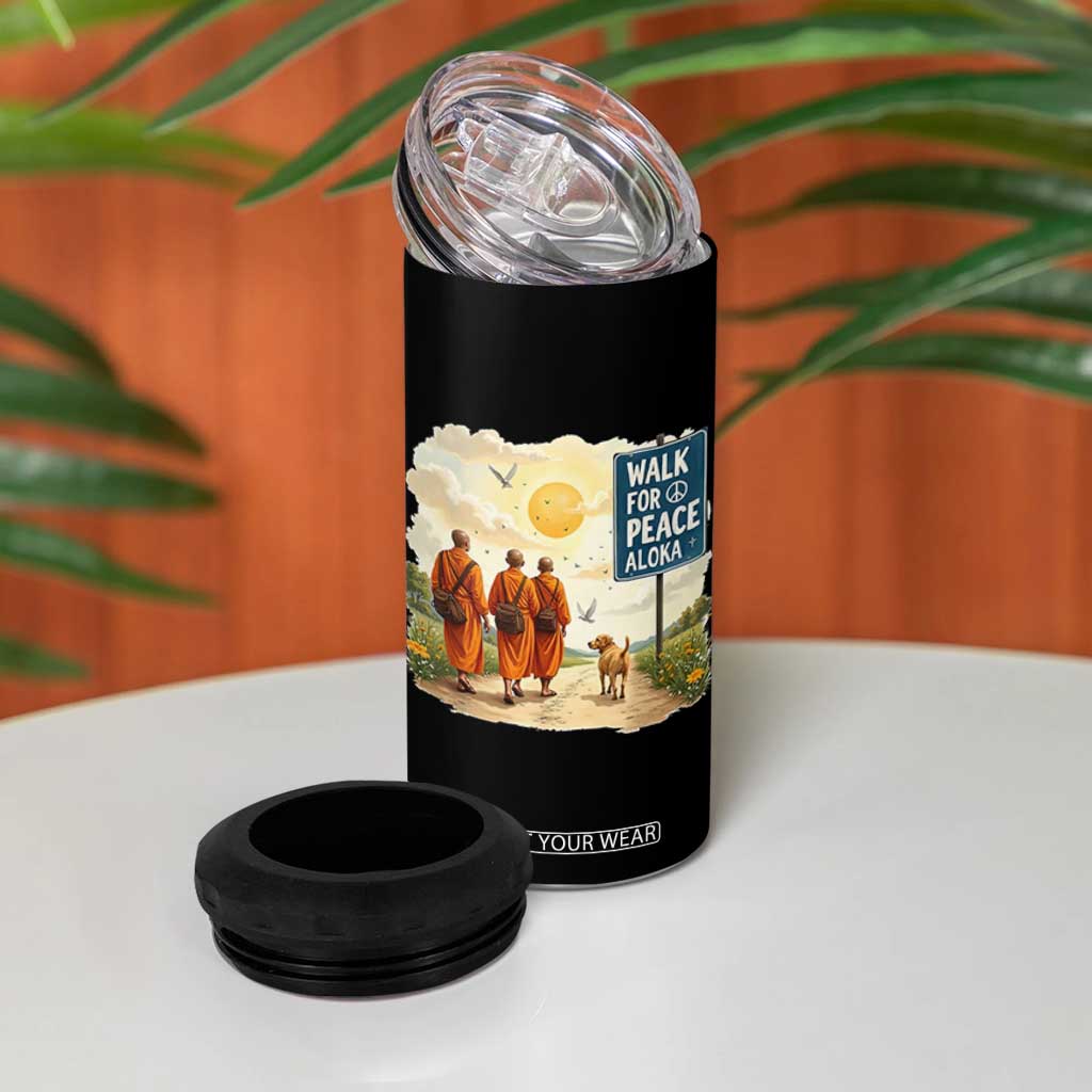 Walk For Peace Aloka the Dog and Monks 4 in 1 Can Cooler Tumbler TS02 Print Your Wear