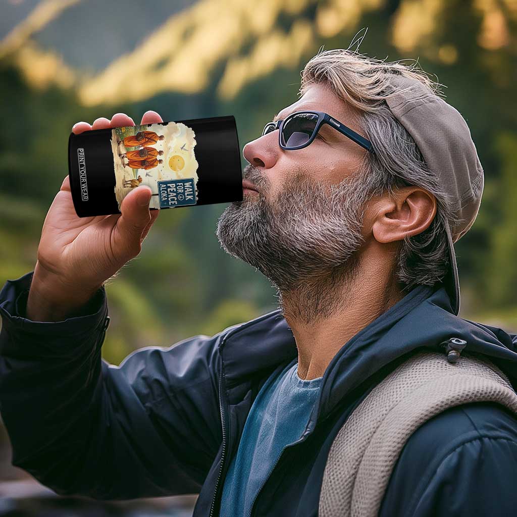 Walk For Peace Aloka the Dog and Monks 4 in 1 Can Cooler Tumbler TS02 Print Your Wear